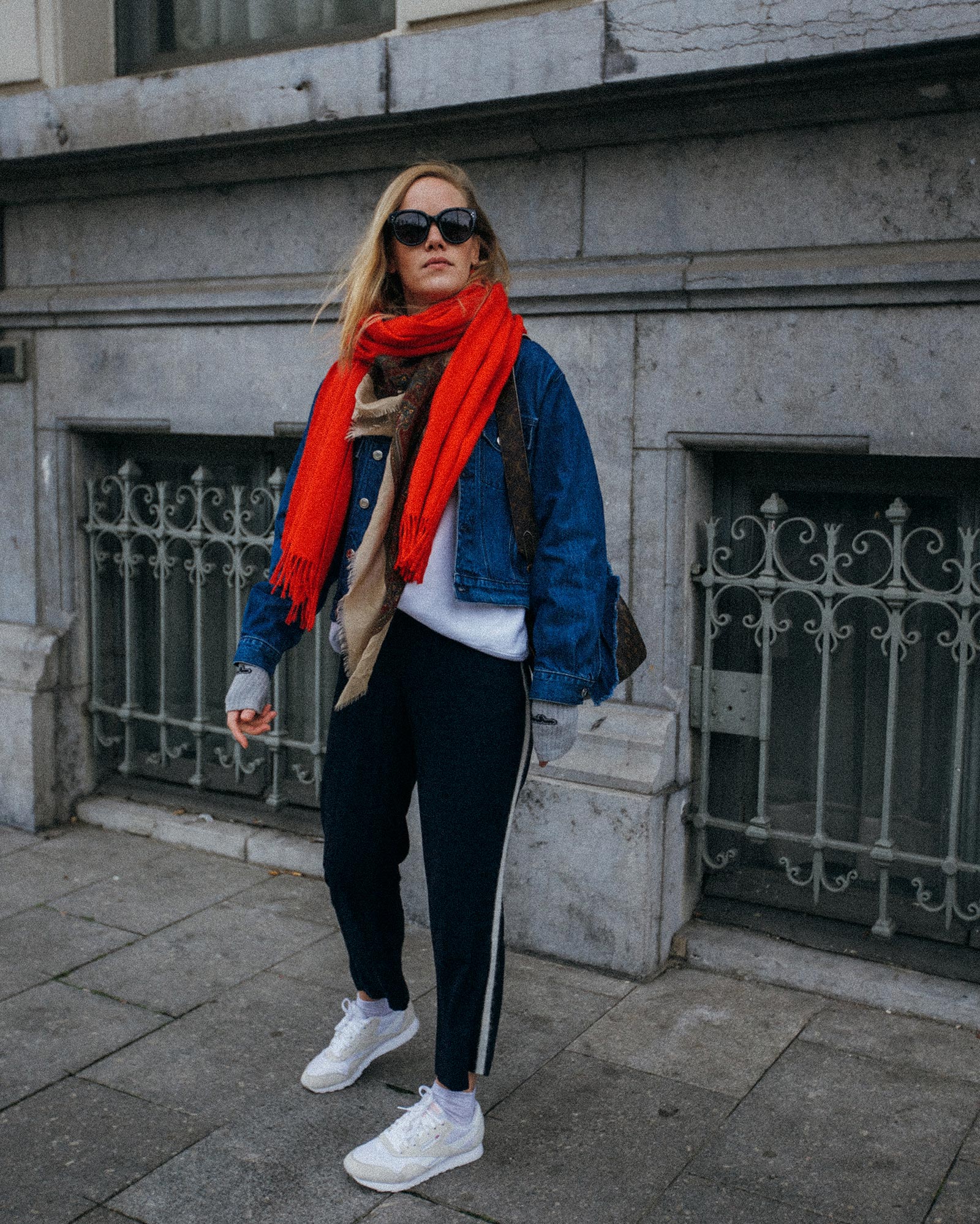 Iro ruffled denim jacket outfit